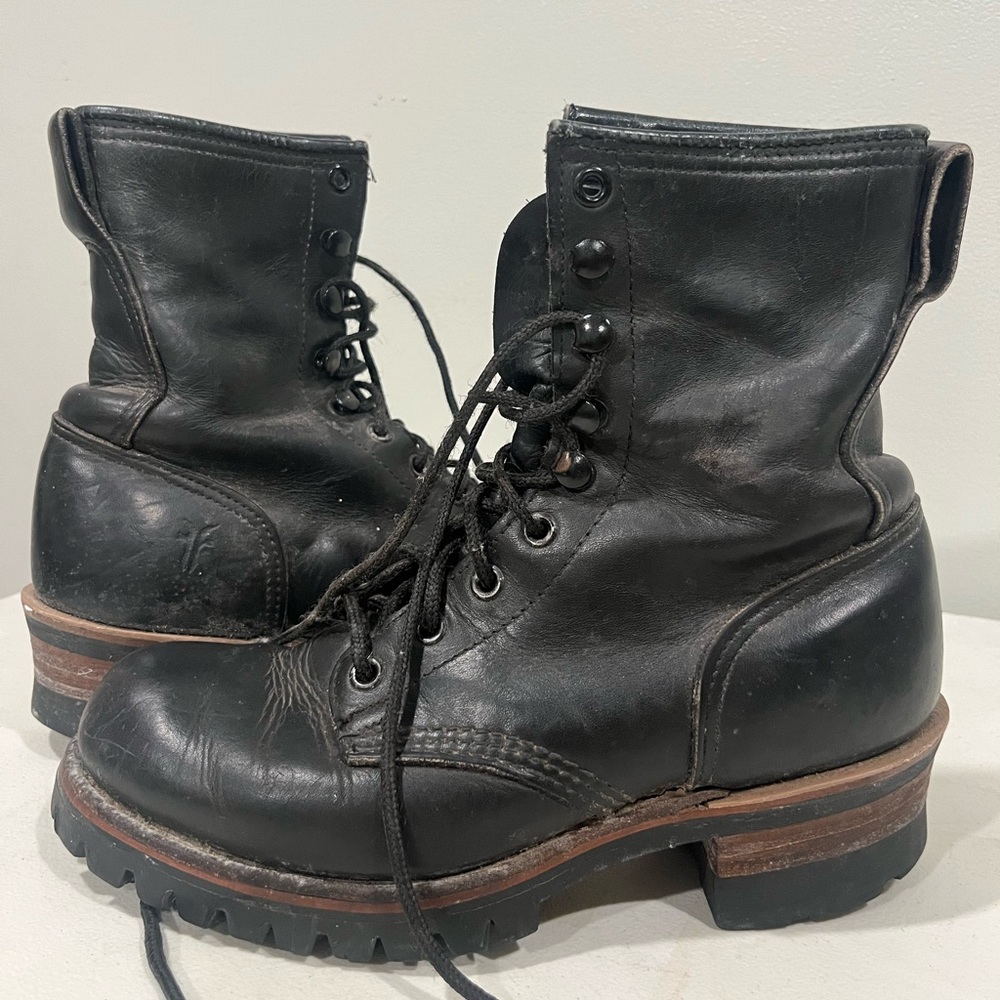 Frye logger black boots